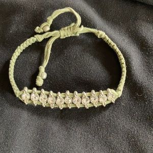 Rope and rhinestones bracelet
